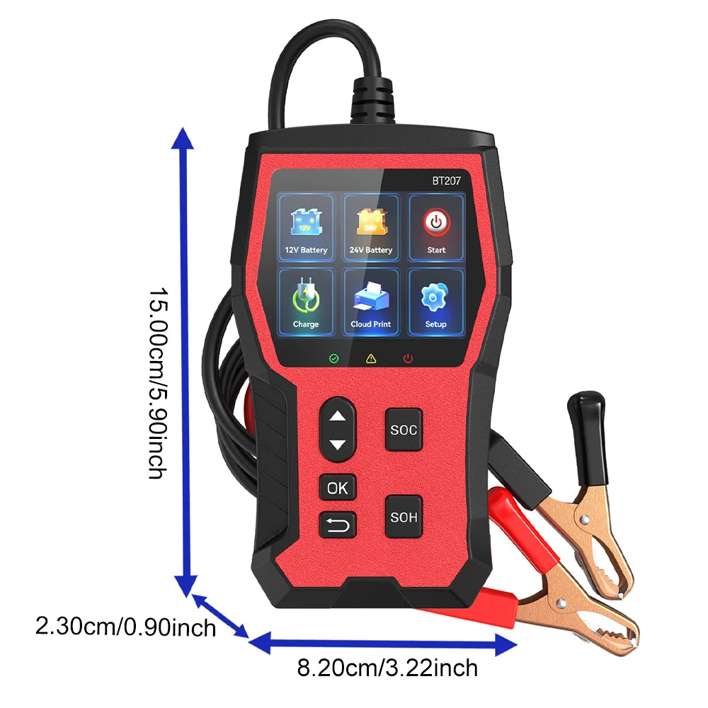 Digital Car Battery Tester 12V 24V with LCD Screen Automotive Battery Diagnostic Tool