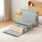 Bed Sheet Foldable Organiser Clothes, Comforter Organiser Large Capacity Zip-On Sheet Organiser for Sheets, Clothes,