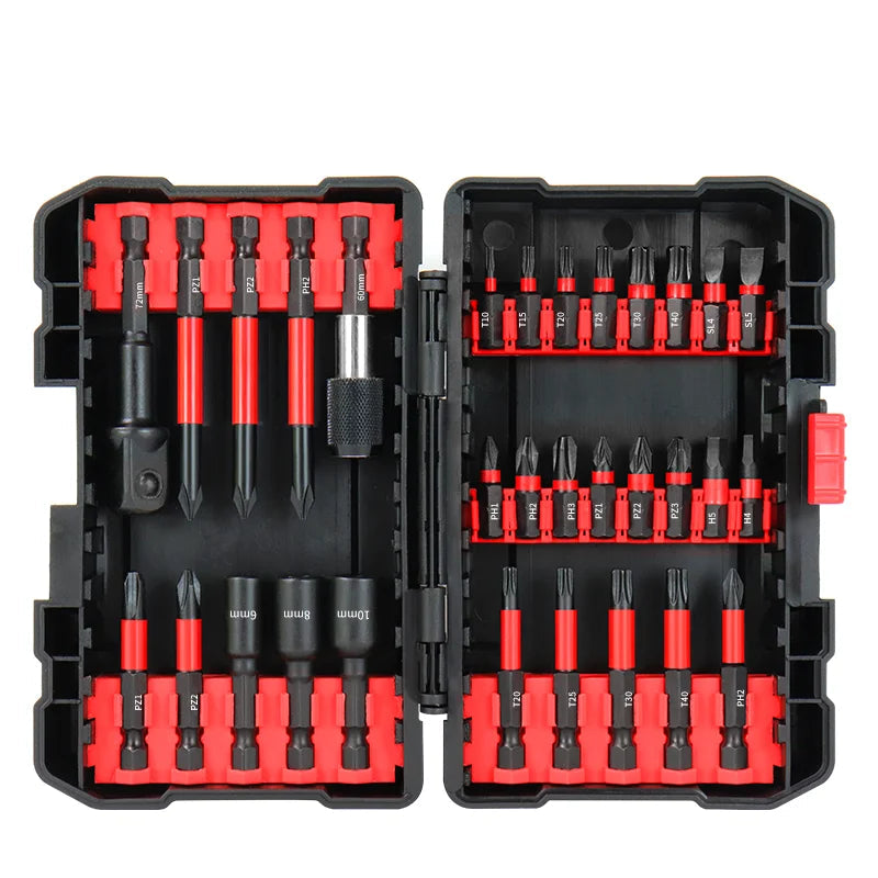 31-Piece Electric Screwdriver Bit Kit with Storage Case – Phillips, Hex & Torx Bits, Durable Alloy