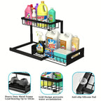 Under Sink Organizer 2 Tier Pull Out Cabinet Storage Shelf Metal Slide Out Kitchen and Bathroom Organizer