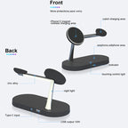 3-in-1 Wireless Charging Station with Magnetic Phone Stand 15W Fast Charger for Phone Watch Earbuds