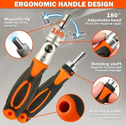 68-in-1 Precision Screwdriver Set with 60 Magnetic Bits and Portable Storage Case