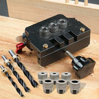 Self-Centering Doweling Jig Kit for Woodworking with Drill Guides and Panel Joiner Tool