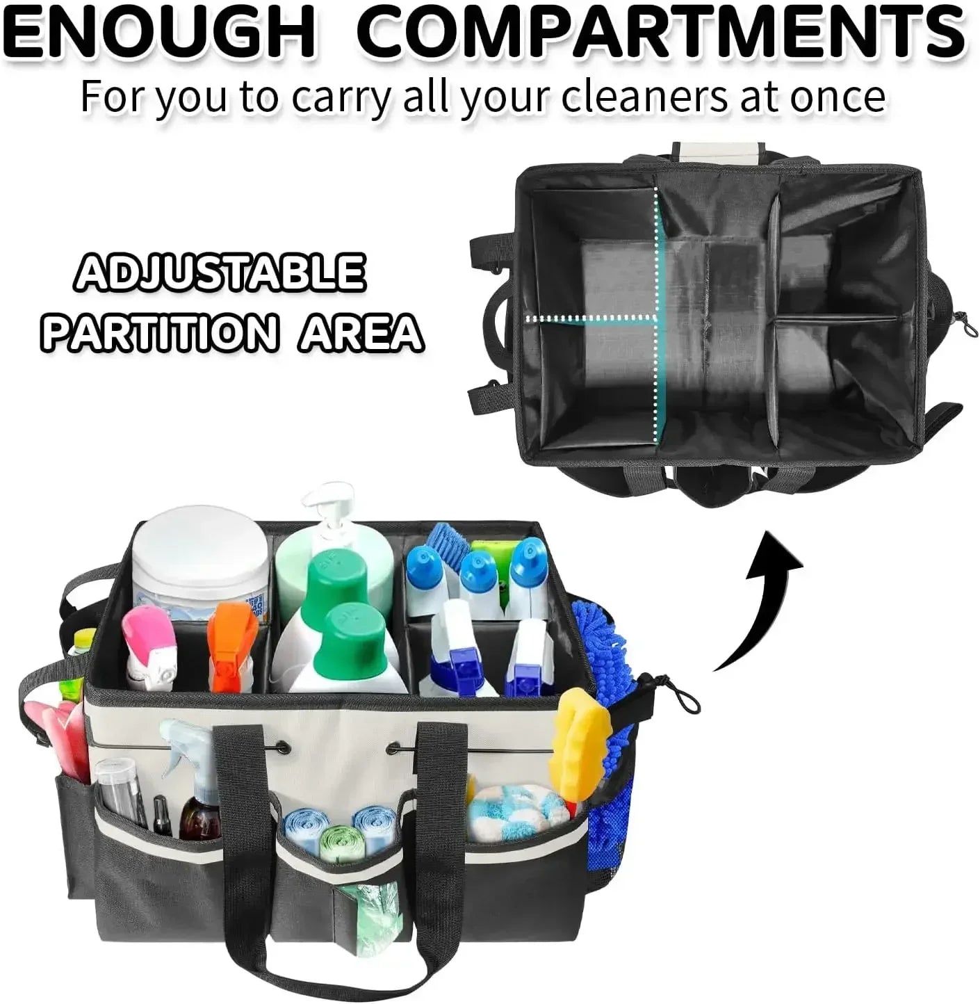 Portable Multifunction Cleaning Tool Bag with Handle Waterproof Oxford Cloth Storage Organizer