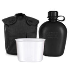 3 Piece Camping Canteen Kit with Aluminum Cup and Carry Cover for Hiking Backpacking and Outdoor Use
