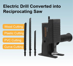 Drill to Reciprocating Saw Adapter Kit with Quick Release Chuck and 3 Saw Blades