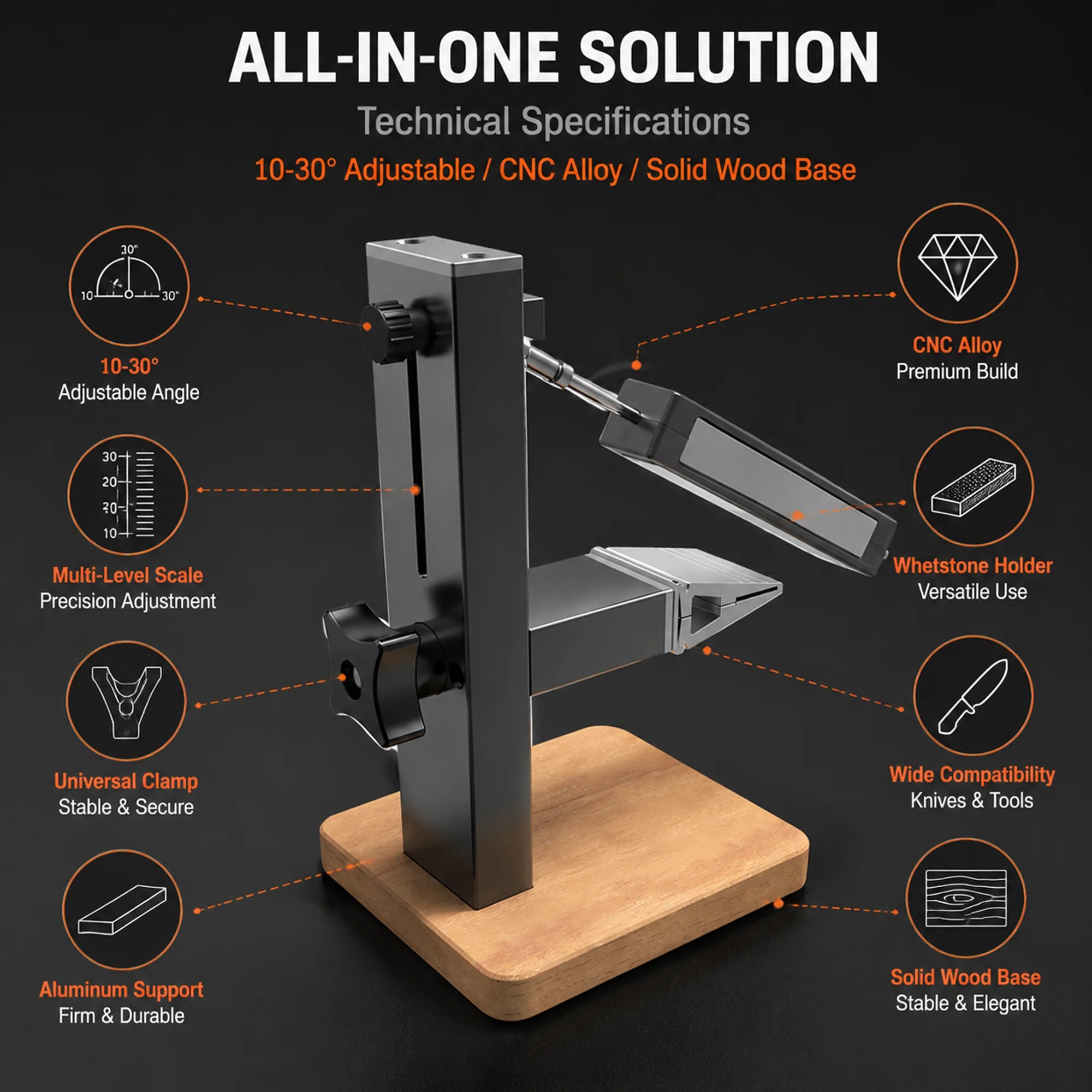 Adjustable Precision Knife Sharpener System with Diamond Sharpening Stones Metal Sharpening Kit