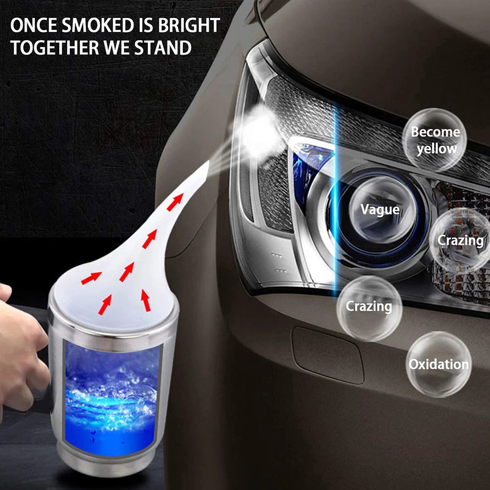 Car Headlight Restoration Kit with 600ml Liquid Polymer Repair Solution for Headlight Polishing and Cleaning