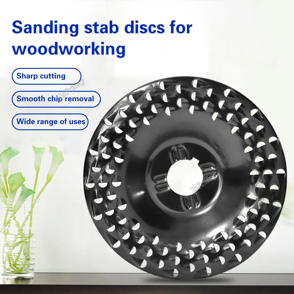 Wood Grinder Wheel Disc 12.5cm Steel Carving Shaping Disc for Angle Grinders Woodworking