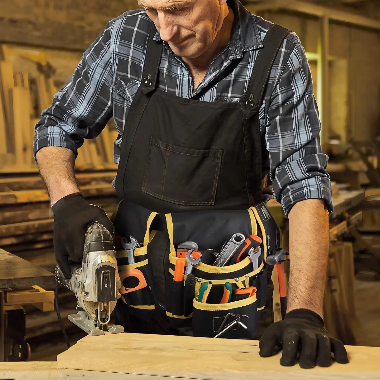 Heavy Duty Tool Belt 26 Pocket Adjustable Waist Pouch for DIY Trades and Workshop Use