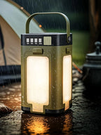 2-in-1 Foldable Camping Lantern and Power Bank Rechargeable LED Light with Handle for Hiking