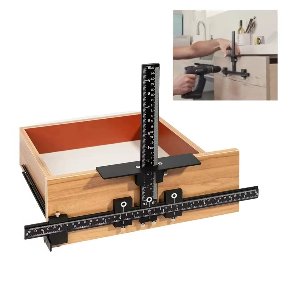 Adjustable Cabinet Hardware Jig Drill Guide 40cm Aluminium Locator for Handles Knobs and Drawers