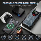 2-in-1 Jump Starter 6000A with Air Compressor Portable 12V Battery Booster and Inflator
