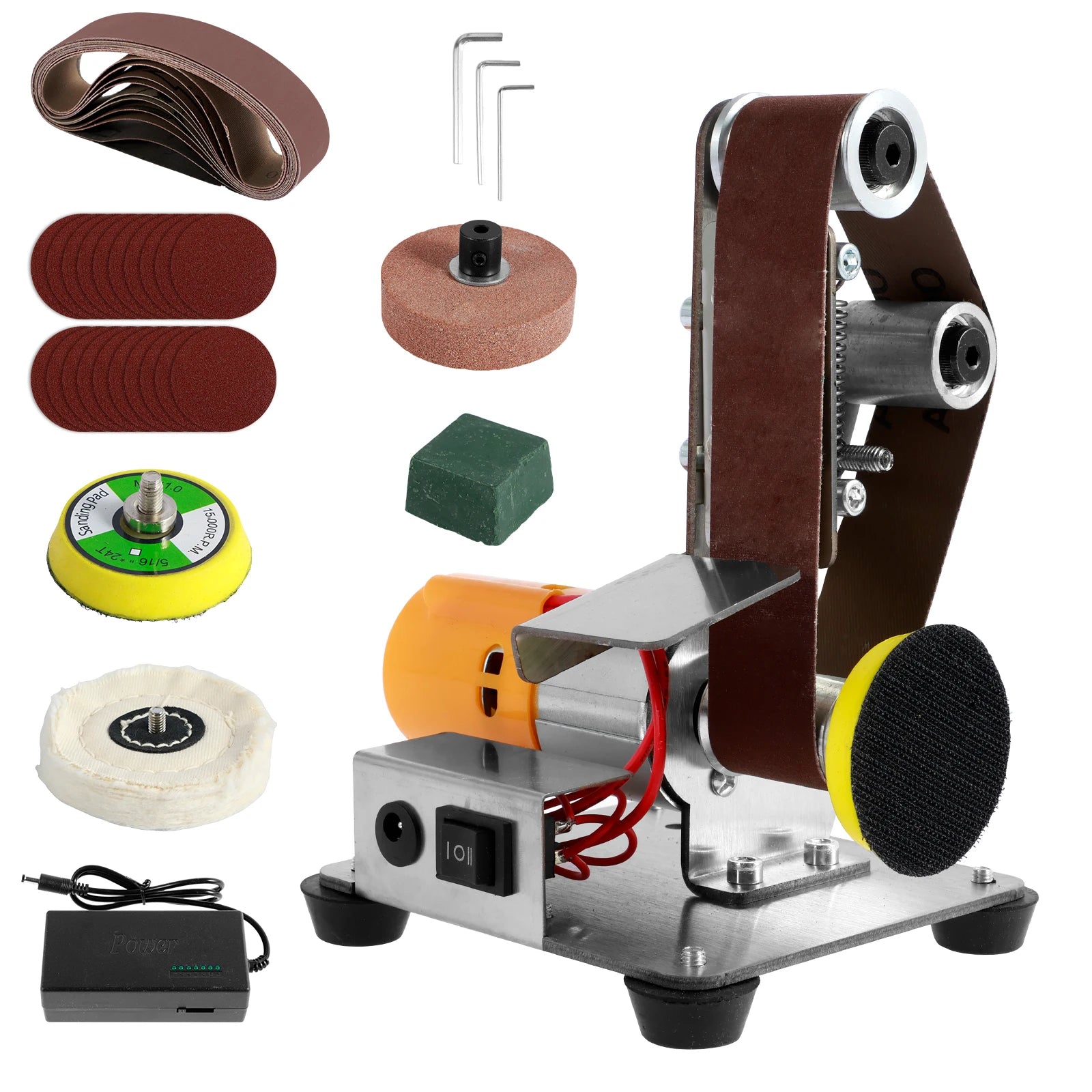 Adjustable Mini Belt Sander Grinder Electric Multifunction Tool Sharpener Polisher