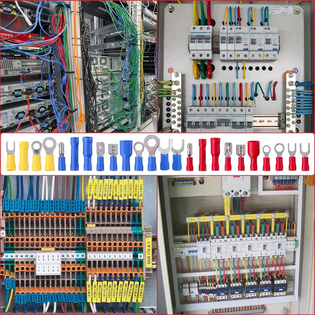 280pcs Cable Lugs Assortment Kit Wire Flat Female and Male Insulated Electric Wire Cable Connectors Crimp Terminals Set