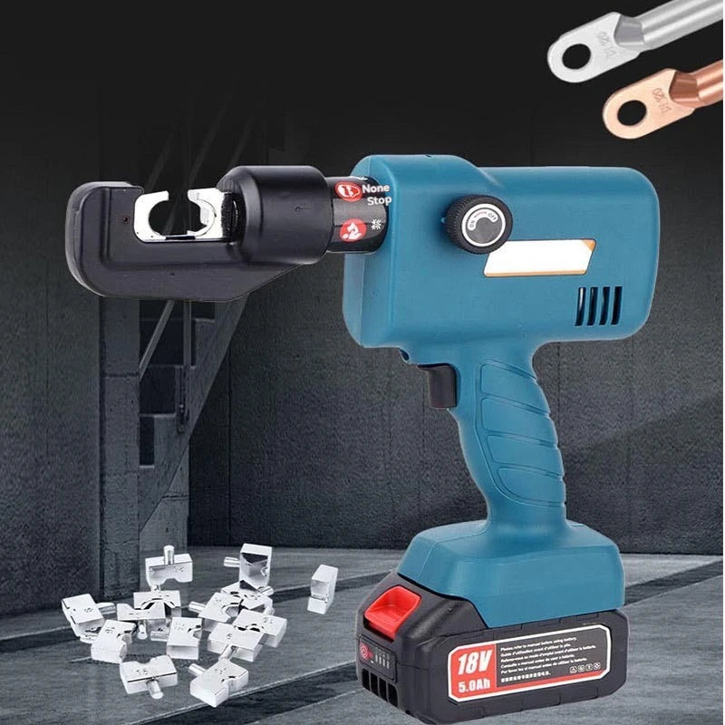 Cordless Hydraulic Crimping Tool 18V Heavy Duty 4-70mm2 Cable Terminal Press Tool Kit