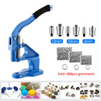 Manual Leather Rivet Hand Press Machine with Double Cap Rivet Dies and Eyelet Tools