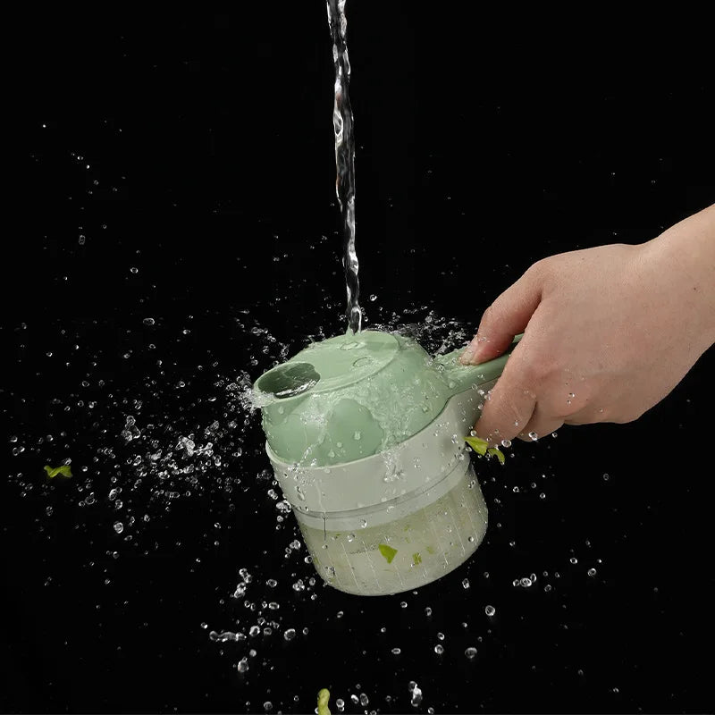 Cordless Rechargeable Electric Food Chopper 4-in-1 40W Vegetable Cutter Garlic Mincer and Grinder