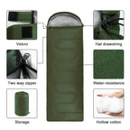 Portable Envelope Camping Sleeping Bag 220cm x 75cm Lightweight Waterproof Backpacking Sleeping Bag