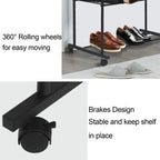 Heavy Duty Rolling Clothes Rack Double Rail with Shelf Metal Garment Storage Stand
