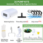 Portable Automatic Plant Watering Pump with Timer Drip Irrigation Kit for Indoor and Garden Plants