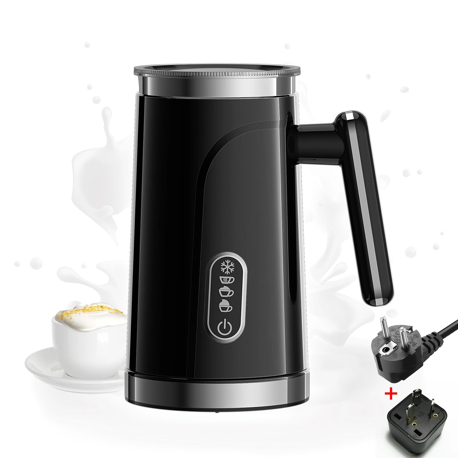 Automatic Milk Frother and Warmer 500W 4-in-1 Hot and Cold Foam Maker 300ml Heating Capacity White
