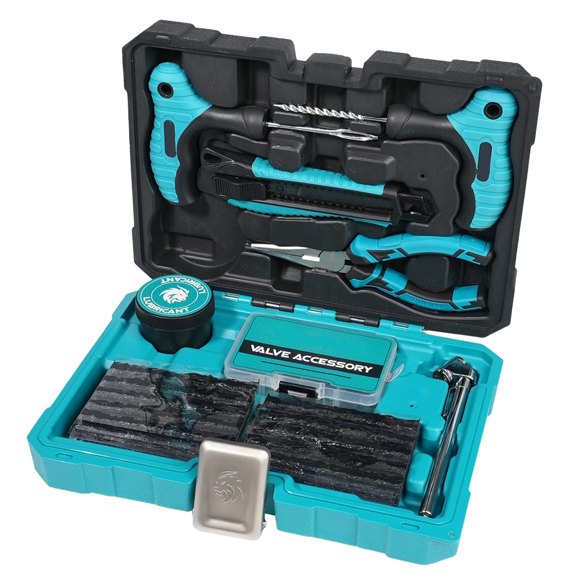 Heavy Duty Tire Repair Kit 78Pcs Portable Emergency Puncture Repair Tool Set for Car SUV Truck