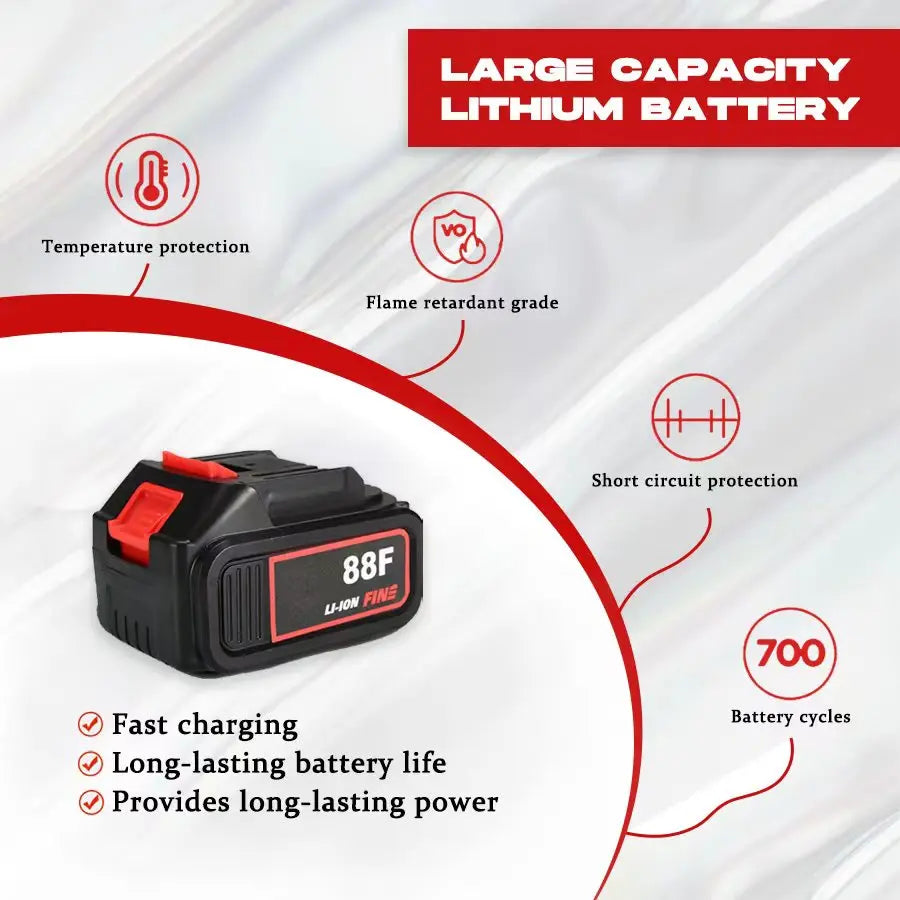 Cordless Leaf Blower 21V 6-Speed 18000RPM Handheld Garden Cleaner with Battery and Charger