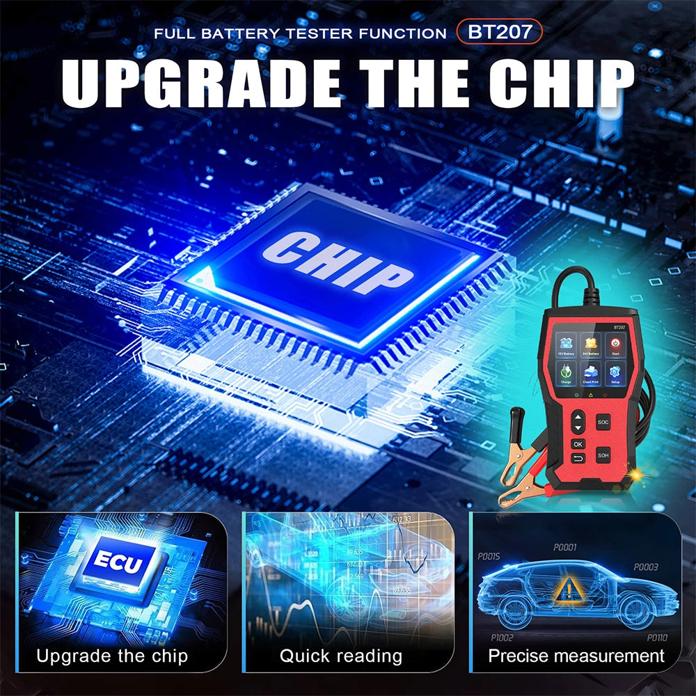 Digital Car Battery Tester 12V 24V with LCD Screen Automotive Battery Diagnostic Tool