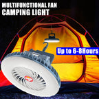 2 in 1 Rechargeable Camping Lantern and Fan Portable LED Tent Light with USB Charging