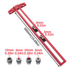 Heavy Duty Aluminum Alloy 2-in-1 Drilling Positioning Ruler with Drill Guides for Woodworking