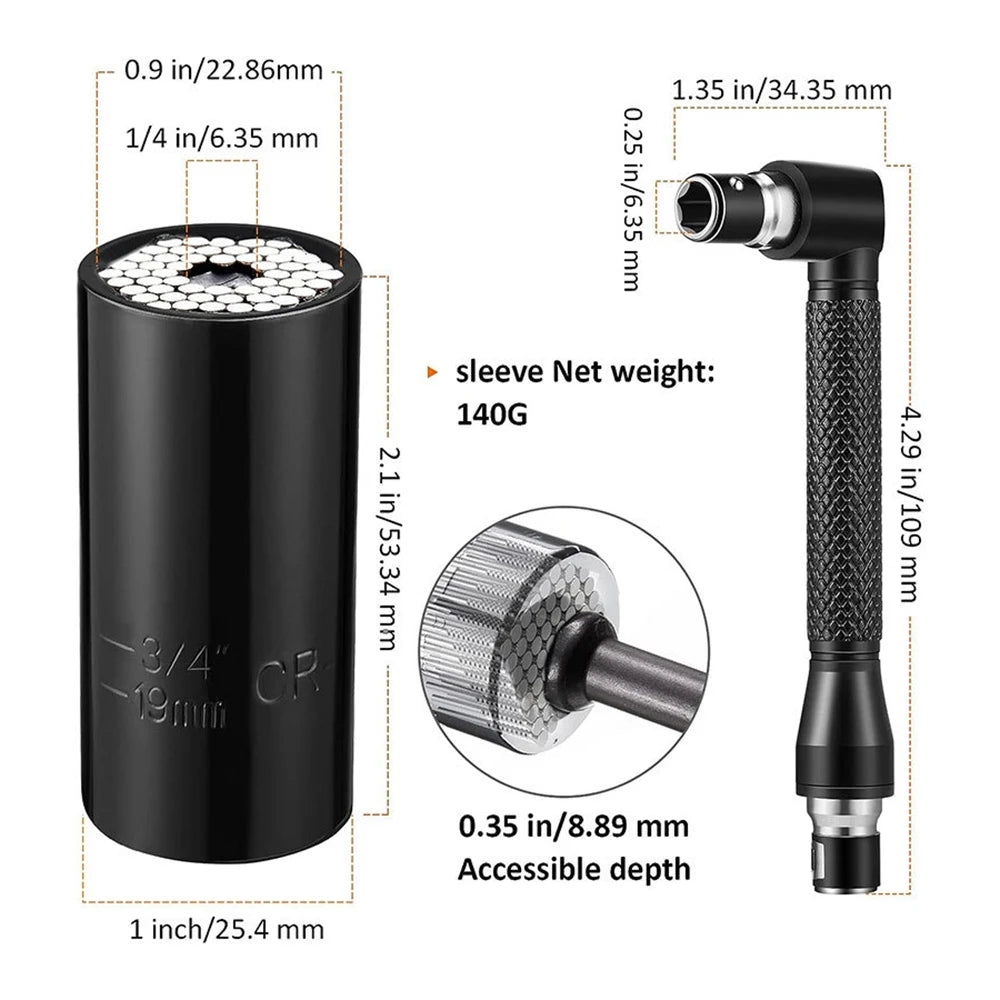 Flexible Drill Bit Extension Shaft Set 32 Piece Socket Adapter and Bit Holder Kit for Power Drills