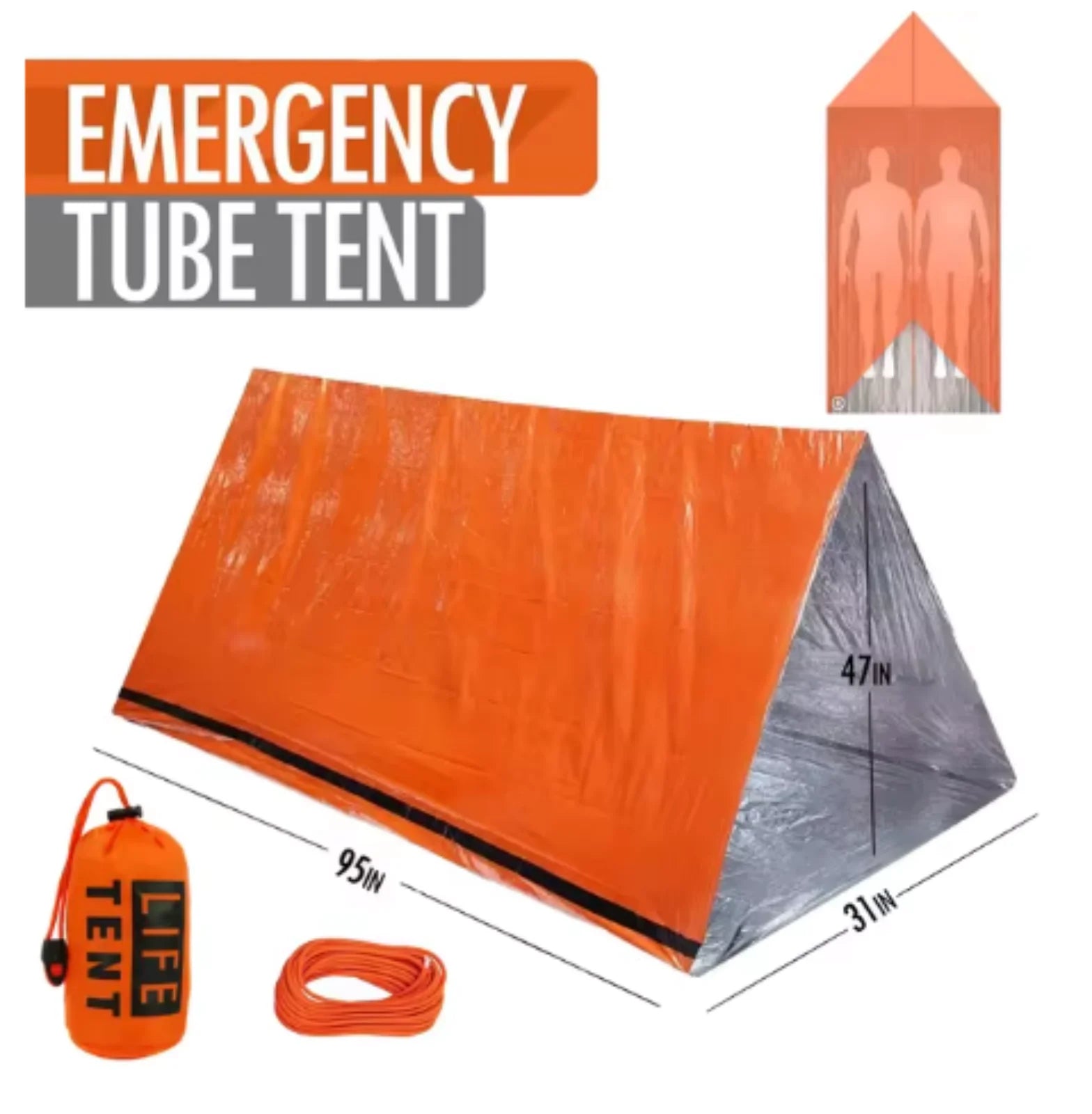 Lightweight 2 Person Emergency Survival Tent Waterproof Outdoor Camping Shelter