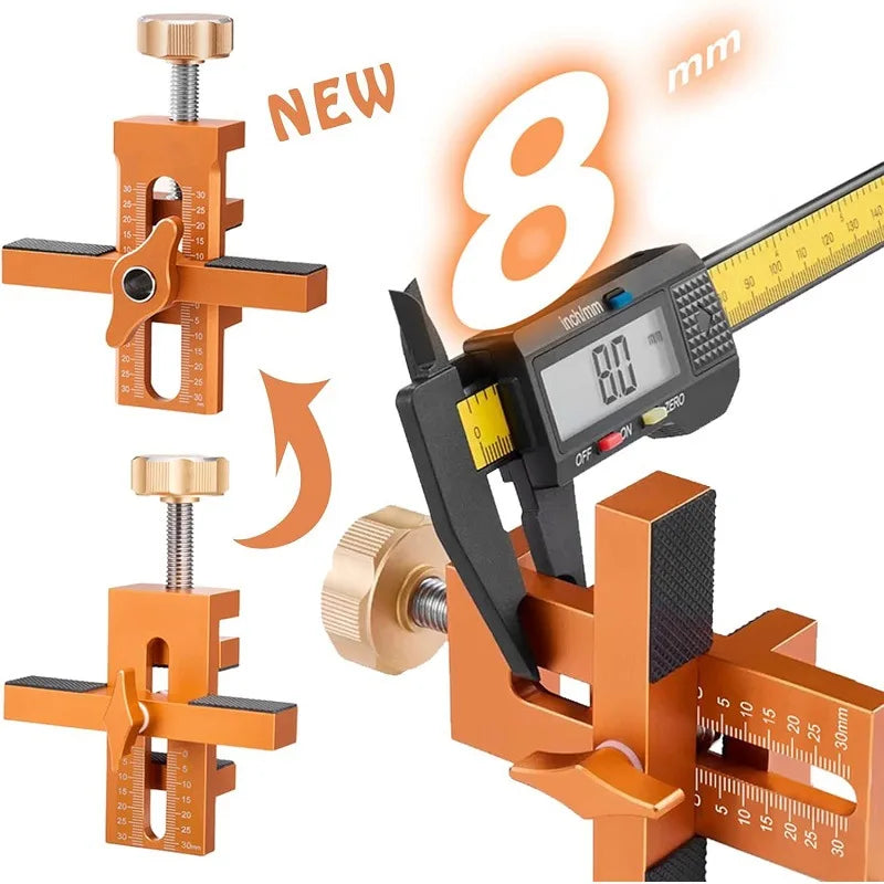 Woodworking Cabinet Door Installation Jig 2-in-1 Quick Positioning Tool for Panels and Drilling