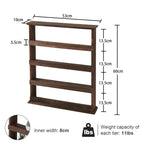 Wall Mounted Wooden Kitchen Shelf 4 Tier Spice Rack Storage Organizer Floating Wall Shelf