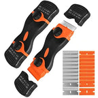 Heavy Duty 2-in-1 Razor Scraper Cleaning Tool with Replaceable Plastic and Steel Blades for Glass and Windows