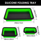3-Piece Foldable Silicone Magnetic Parts Tray for Hardware Storage and Workshop Use