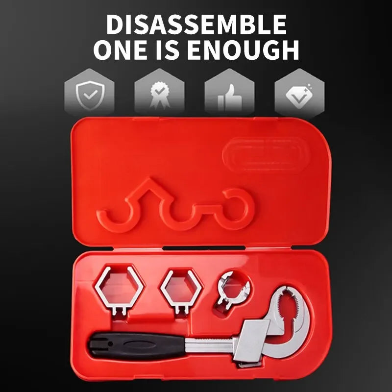 Portable Multi-Function Faucet Wrench with Double Head Adjustable Spanner Tool