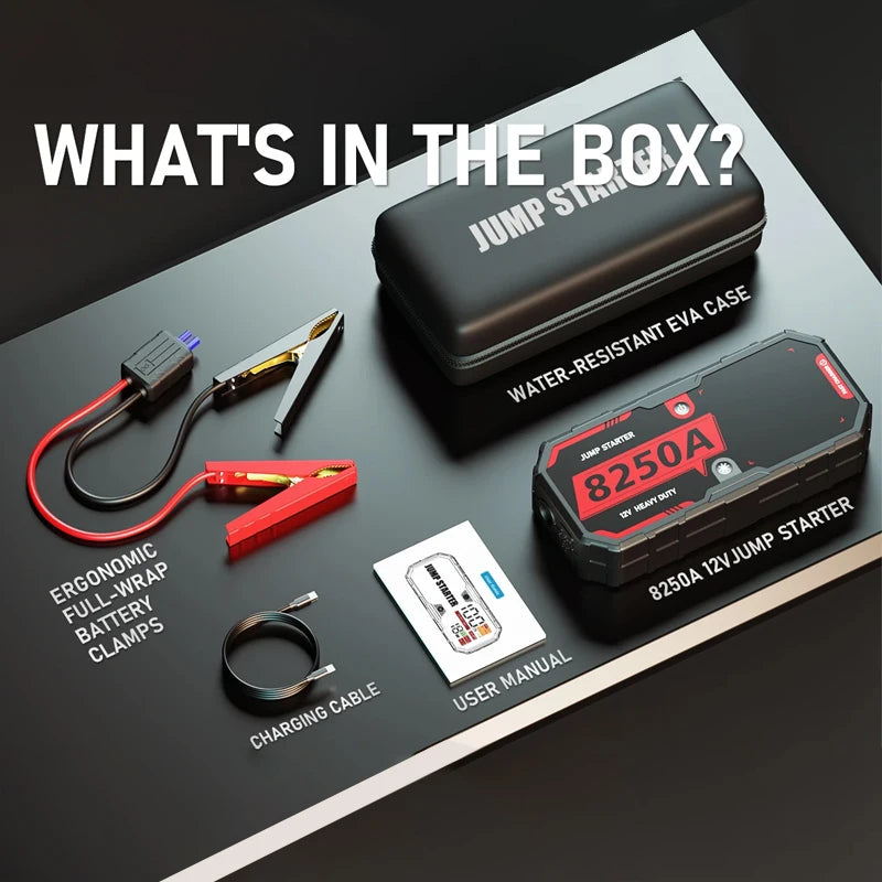 Heavy Duty Portable 12V Car Jump Starter 32000mAh Booster with PD65W Fast Charging and SOS Light