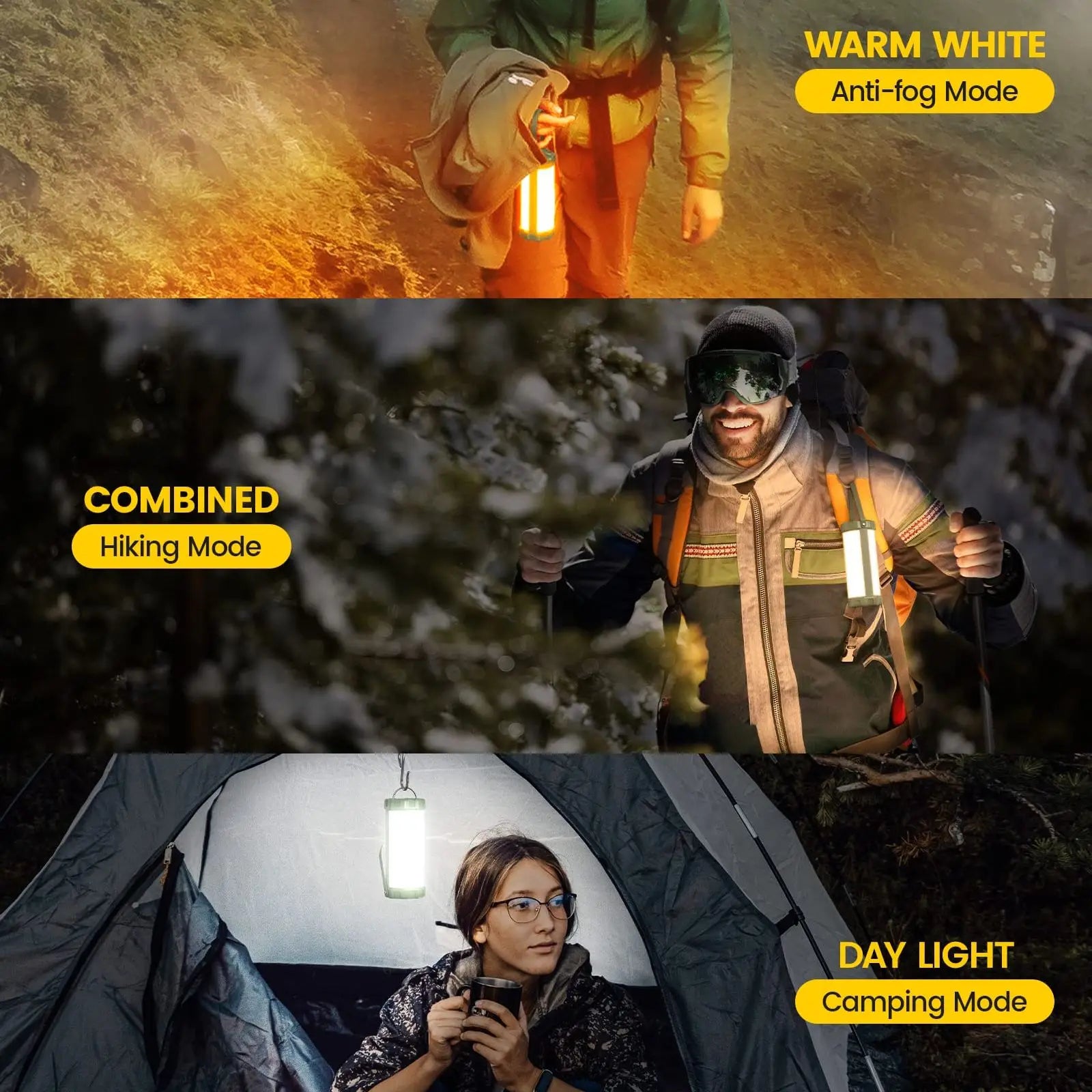 Rechargeable LED Camping Lantern with 106 LEDs, Power Bank, Waterproof Portable Outdoor Light