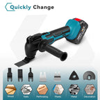Cordless Oscillating Multi Tool 600W Variable Speed Cutter Trimmer Kit with 22 Accessories and Batteries