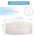 360 Degree Rotating Desktop Stationery Organizer with 7 Removable Compartments Pen Holder Storage Box