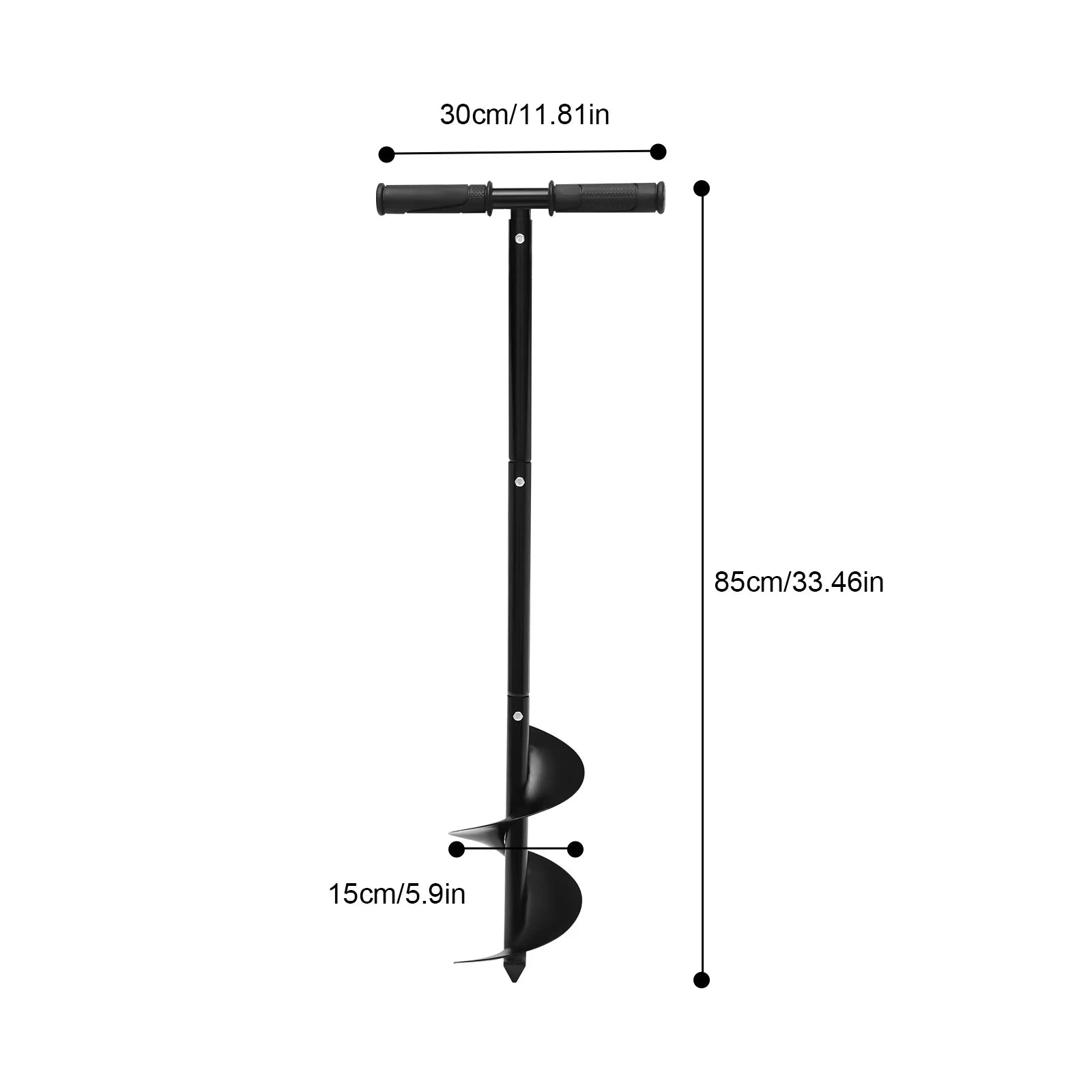 6” Hand Auger Drill Post Hole Digger 85cm Heavy Duty Garden Soil Hole Tool