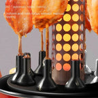 Portable Electric BBQ Rotisserie Grill 1100W with Automatic Skewer Rotation and 12 Stainless Steel Skewers
