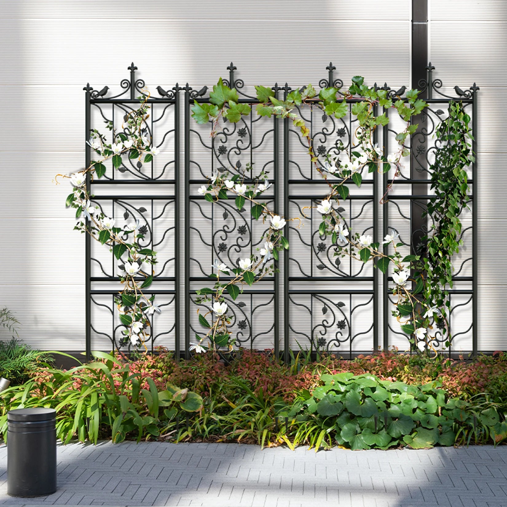 Metal Garden Trellis Plant Climbing Support Fence Panels for Vegetables Flowers and Vines (2 Pack)