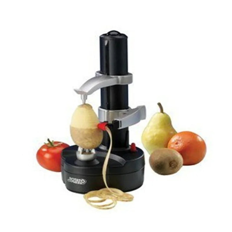 Portable Electric Apple Potato Peeler Cutter Spiral Slicer with Stainless Steel Blade and Power Adapter