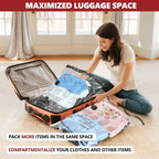 12 Pack Reusable Vacuum Storage Bags with Cordless Electric Pump Travel Space Saver Set