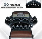 Portable Tool Pouch with Hard Bottom 26 Slot Open Top Tool Bag for Electrician Carpenter Maintenance
