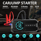 Portable 2-in-1 Jump Starter 6000mAh with Air Compressor 12V Battery Booster and Tire Inflator