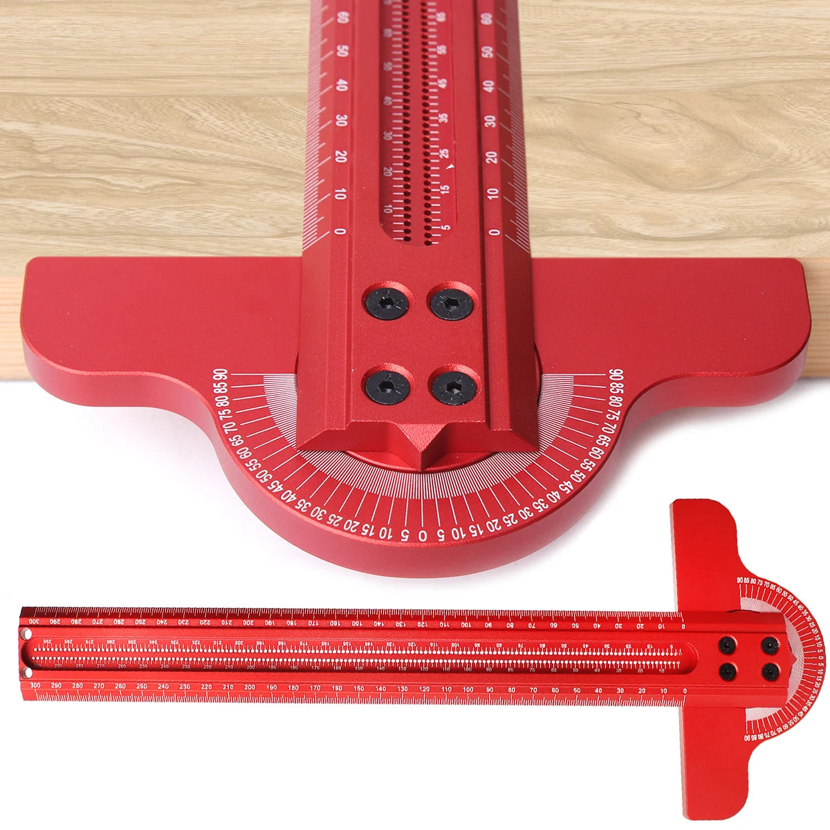 Adjustable Multi-Angle Scribing Ruler for Woodworking 30cm/50cm Aluminium Marking Gauge Tool